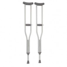 OkaeYa Under Arm Auxllary Crutch with Powder Coated and Adjustable Height, Grey - (5.2 To 6 Ft, 2 Pieces)